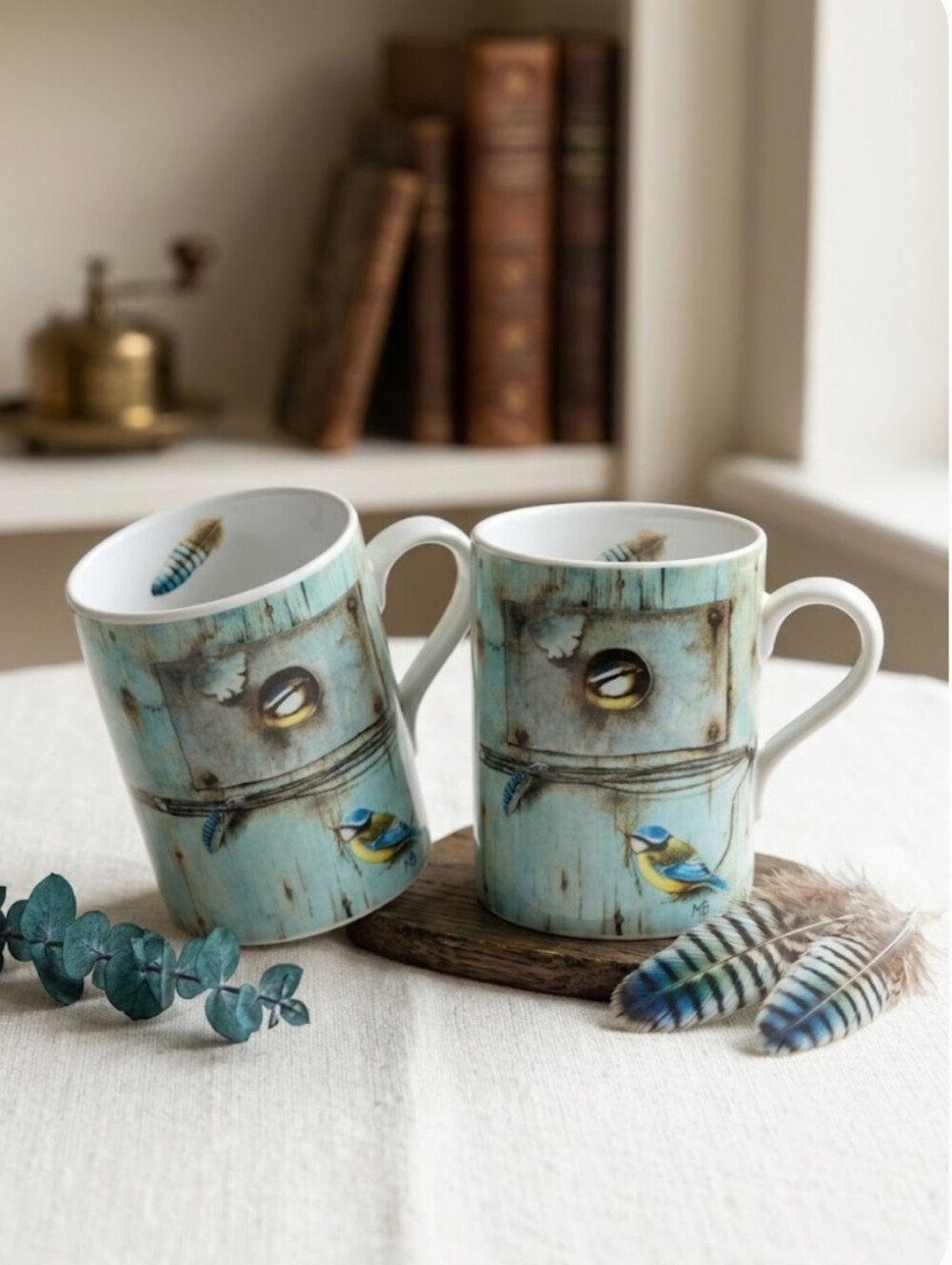 Set of 2 vintage ceramic coffee mugs from Hallmark’s Nature's Sketchbook
